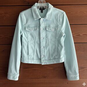Tribal Teal Green Soft Denim Jacket